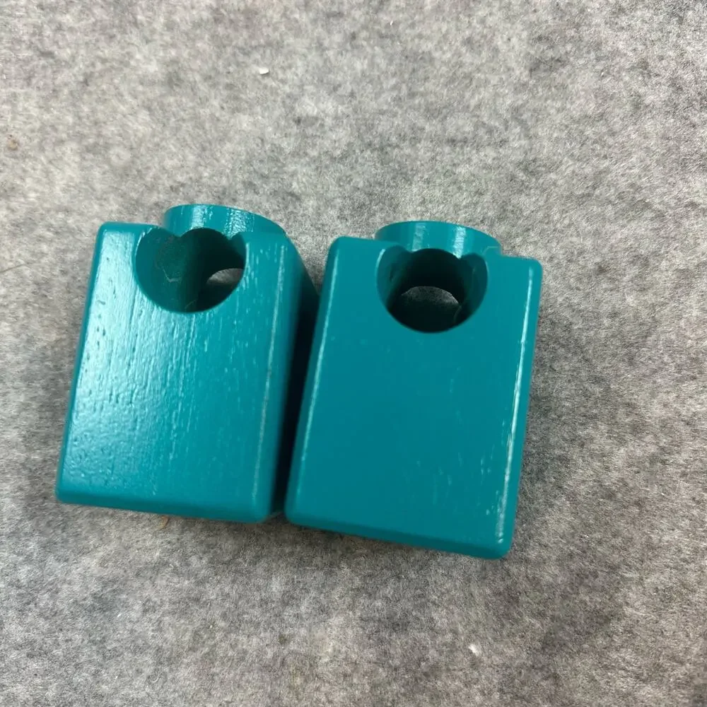 Hape Quadrilla Marble Run Replacement Pieces 2 Teal Tower Blocks Chute Parts